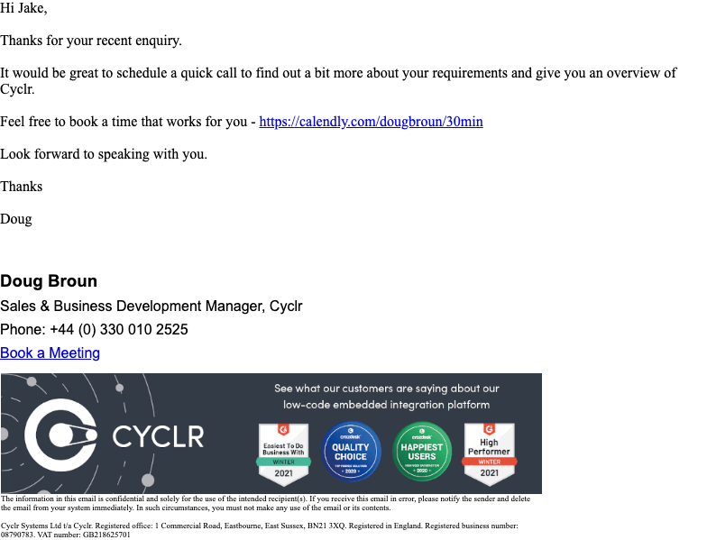 Cyclr Intro Call