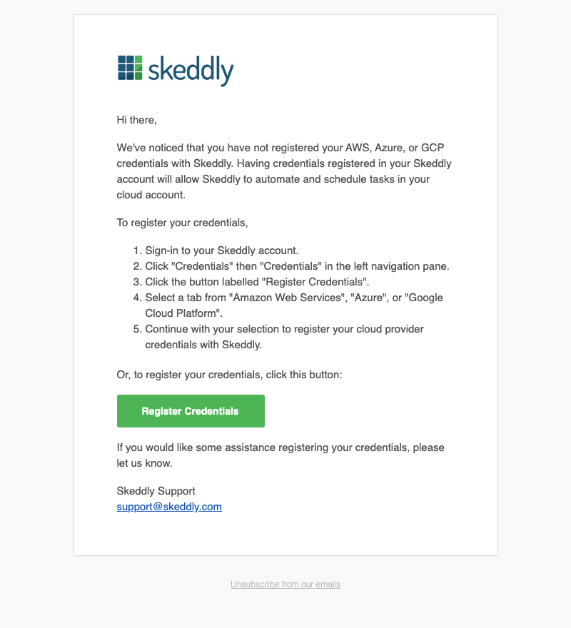 Register Your AWS Credentials in Skeddly