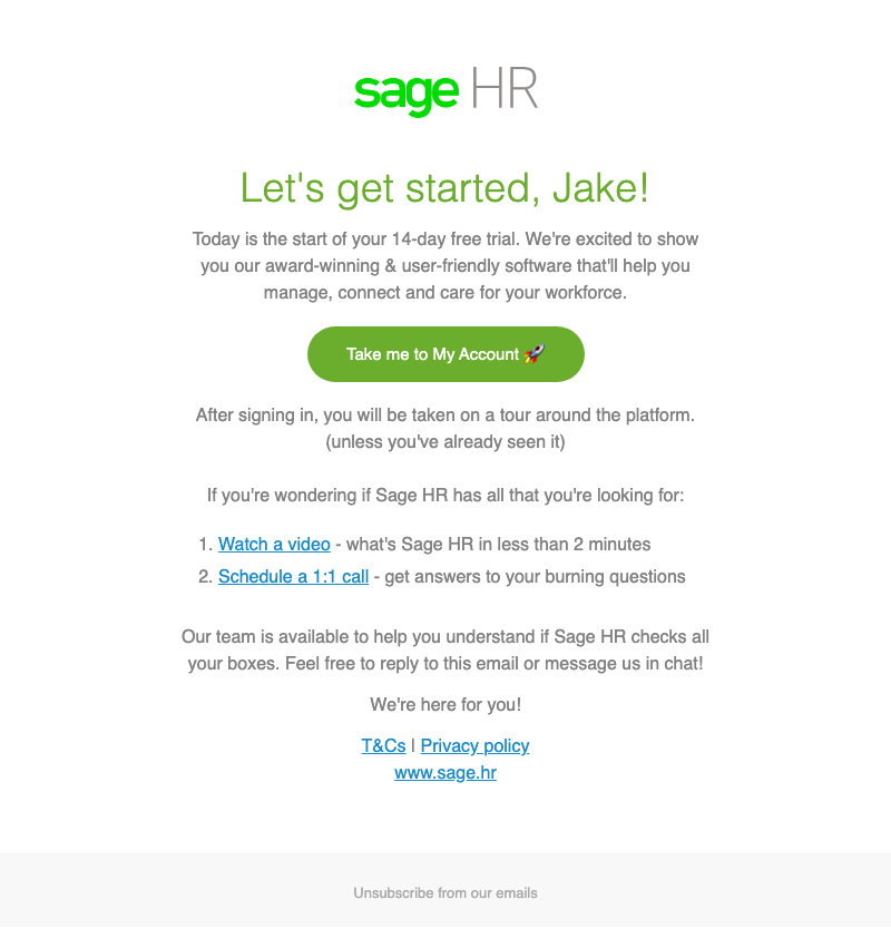 Welcome to Sage HR! 👋