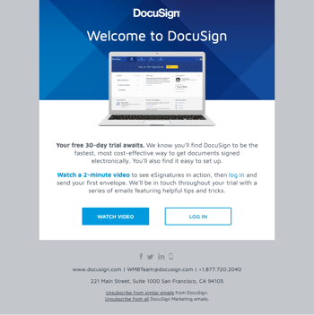 Welcome to DocuSign! Your 30-day trial awaits